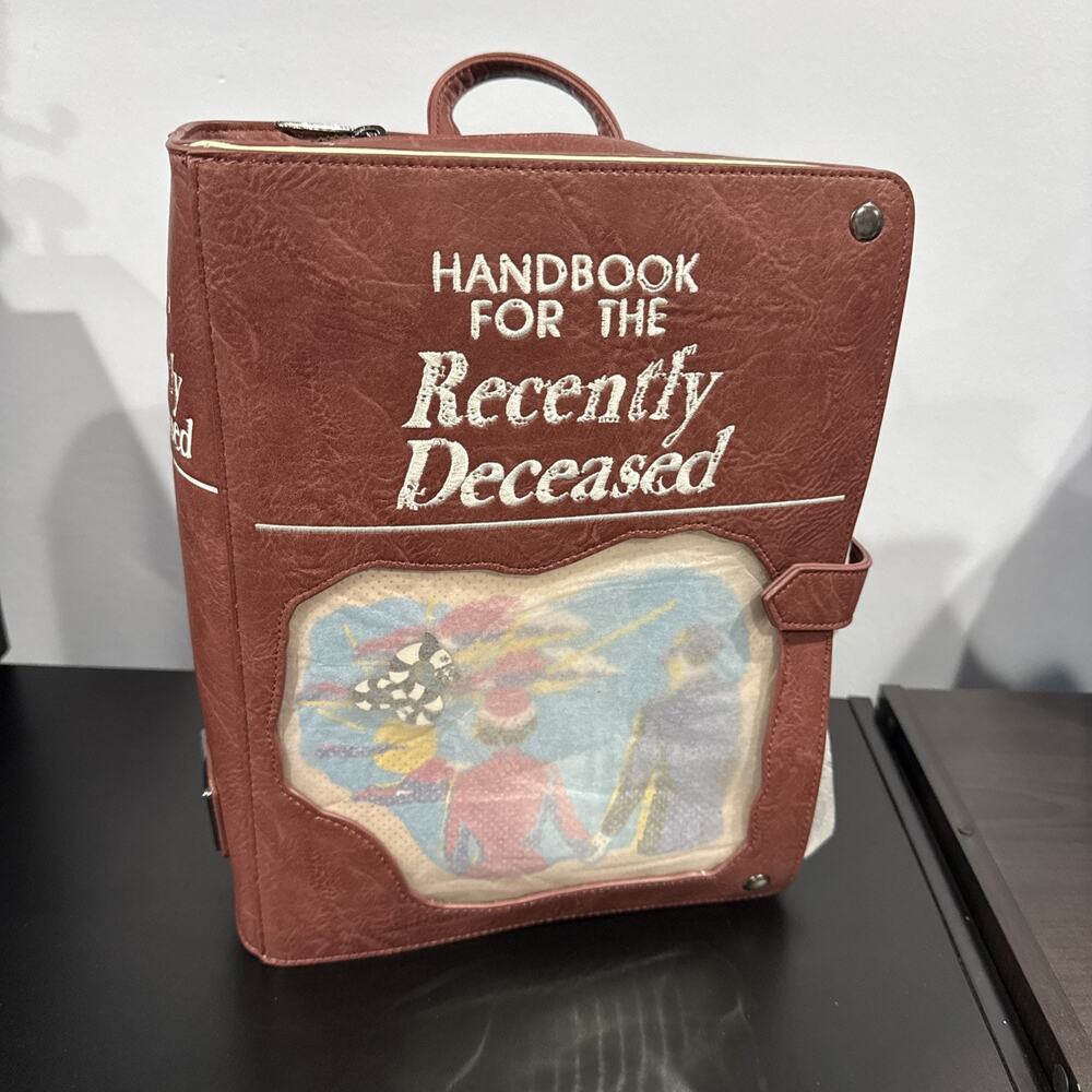 NWT Beetlejuice Handbook For The Recently Deceased Pin Trader Backpack
